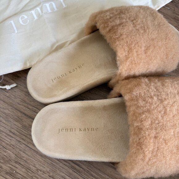 NEW Jenni Kayne Shearling Slide Sandals In Natural 37 / US 7 - Picture 4 of 5